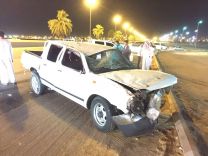 إصابة شخص بحادث انقلاب دادسن امام حديقة الأمير سعود بن عبدالمحسن بحائل