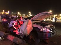 وفاة شخص بحادث شنيع لـــ 4 سيارات على طريق الملك سلمان بحائل