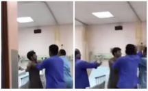 شابان يضربان طبيب بالحذاء في أحد المستشفيات